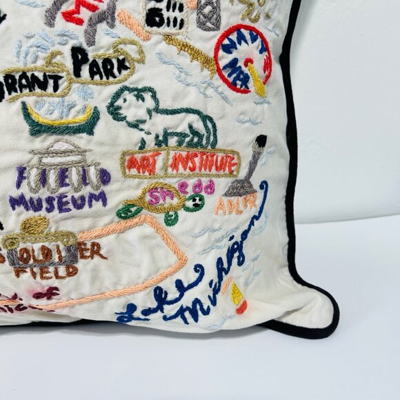 Catstudio Chicago Embroidered Pillow - Picture 4 of 12